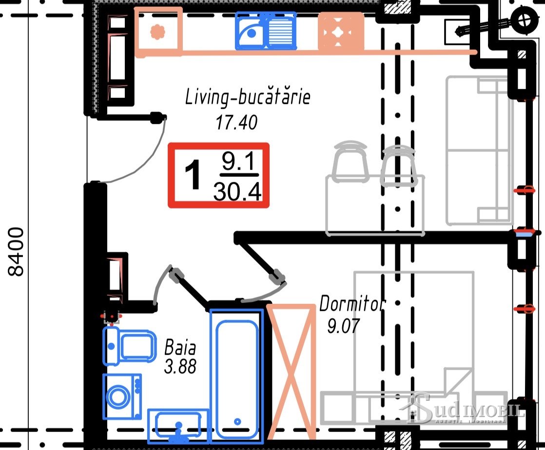 Se vinde apartament cu 1 odaie,bloc nou❗️