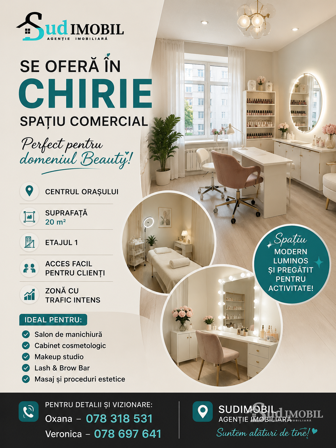 Se oferã spre chirie,spațiu comercial